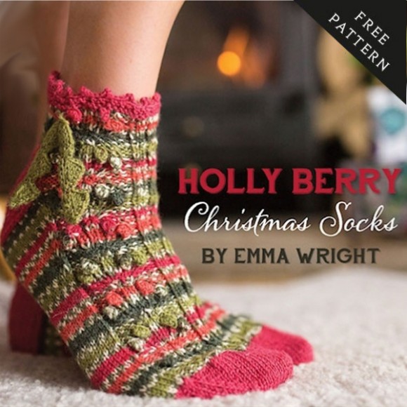 Patrón "Holly Berry Socks"