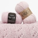 DROPS Kid-Silk 3, rosado claro + DROPS Alpaca 3112, rosado polvo